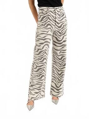 NEW DAZE far out high rise wide leg jeans in zebra
